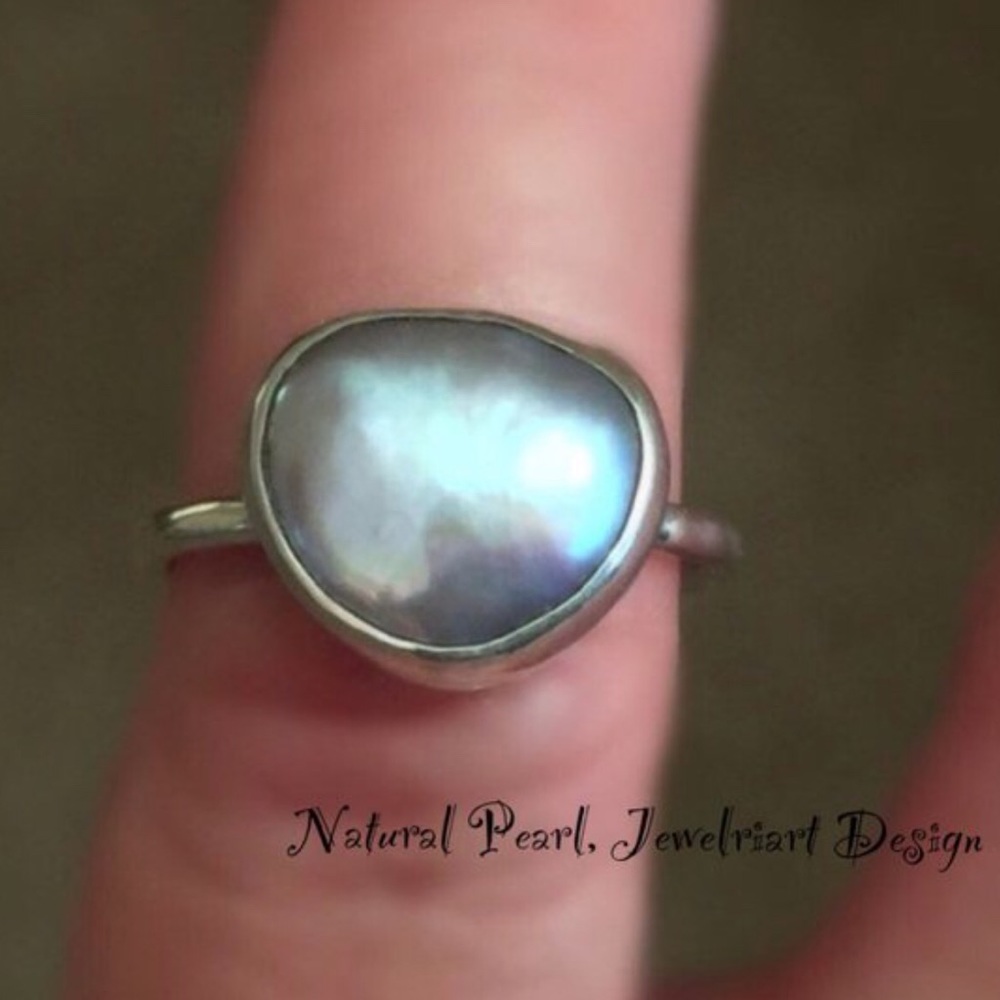 Pearl Ring. Unique Artisan Pearl Ring.